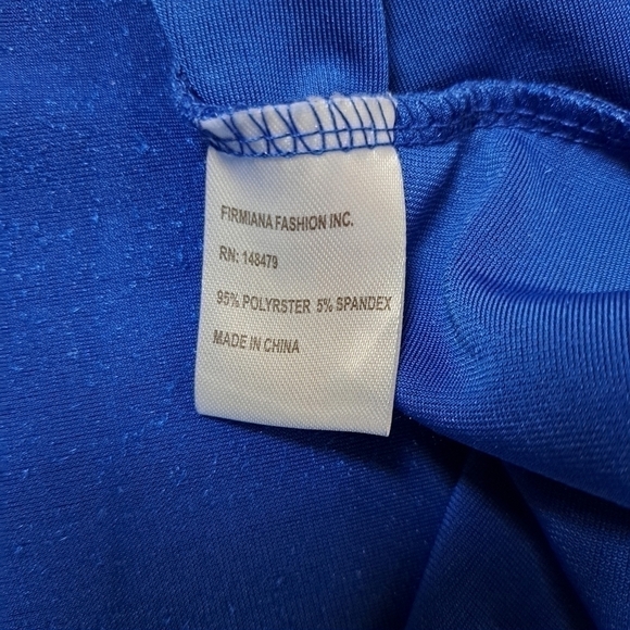 LILY by‎ Firmiana Blue Royal Velvet Blouse - Picture 6 of 8